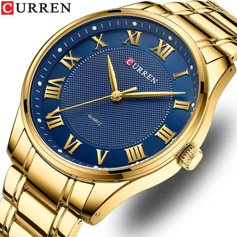 CURREN Quartz Wristwatches  with Stainless Steel Band Simple  with Rome Numbers