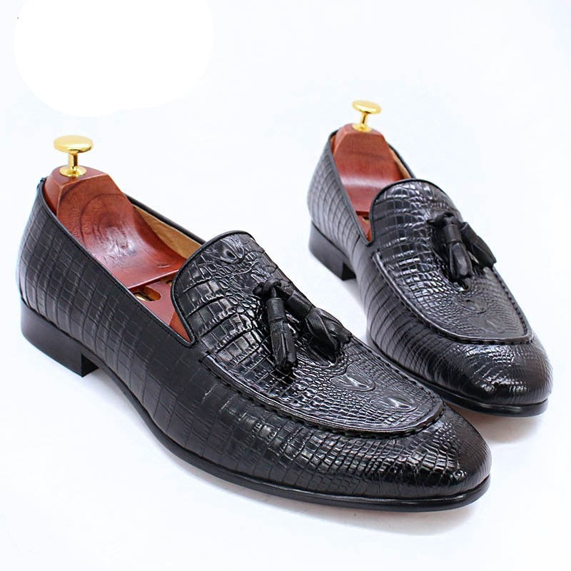 ParGrace Loafers  Crocodile Prints Slip on Tassels