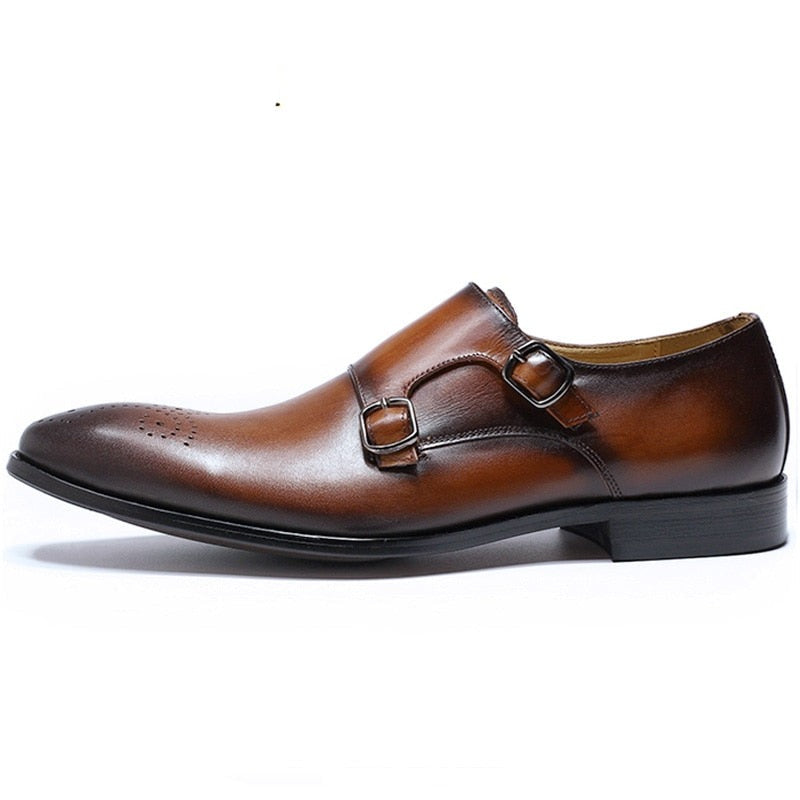 ParGrace Elegant Comfortable Double Monk Strap Slip on Loafers