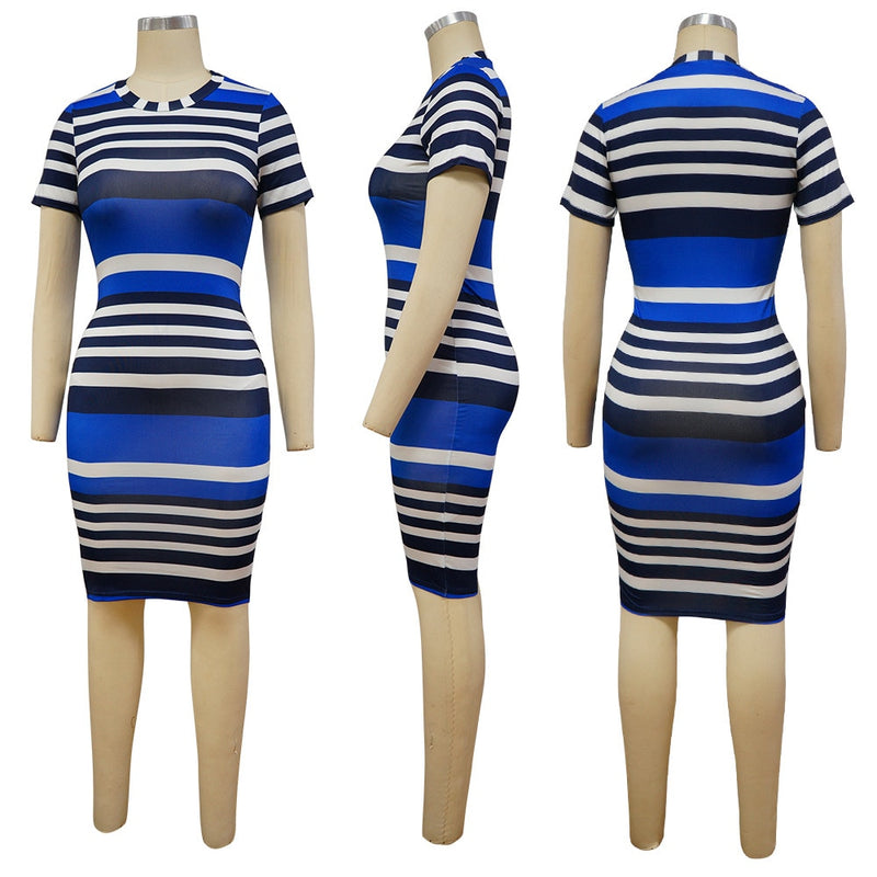 ParGrace  Striped Fashion Streetwear Vestidos Women Elegant Dress