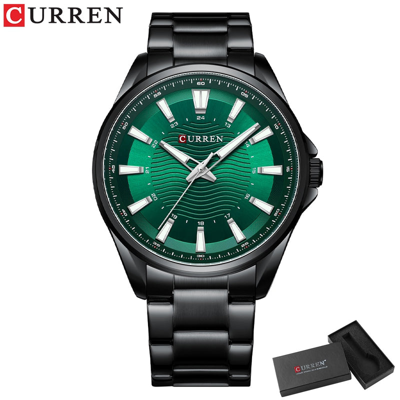 CURREN Classic Simple Stainless Steel Quartz Wrist watches with Luminous Hands