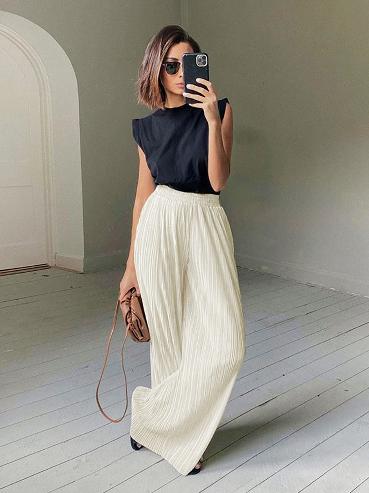 ParGrace Wide Leg Pants suits for Women