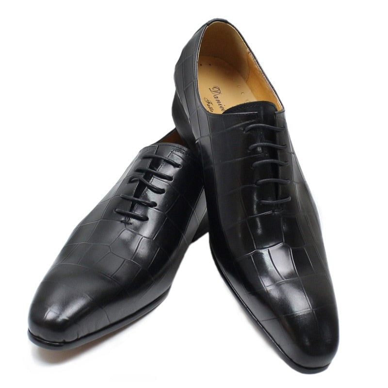 ParGrace New Style  Leather Shoes Crocodile Skin