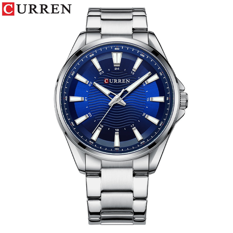 CURREN Classic Simple Stainless Steel Quartz Wrist watches with Luminous Hands