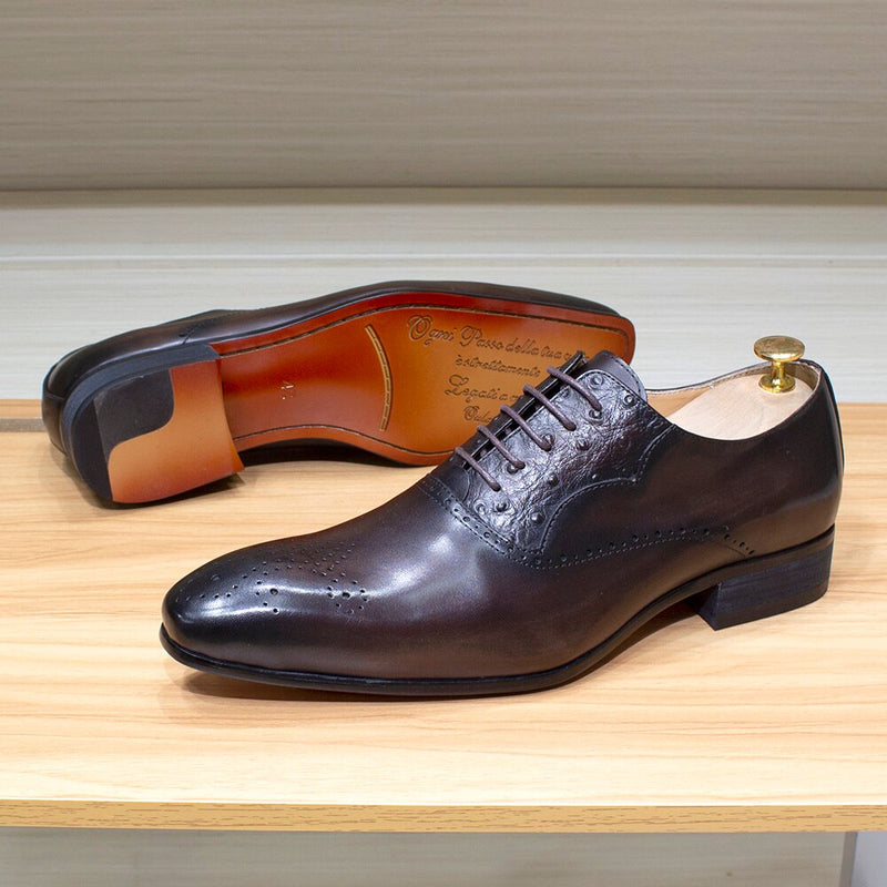 ParGrace Luxury Classic Lace Up Oxford Comfortable Genuine Leather