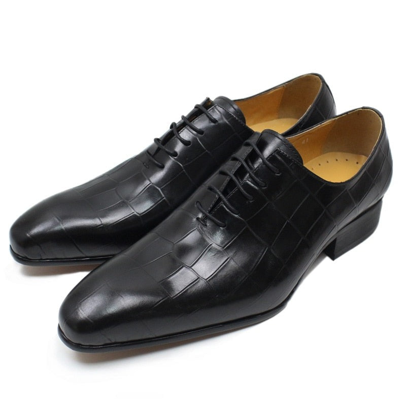 ParGrace New Style  Leather Shoes Crocodile Skin