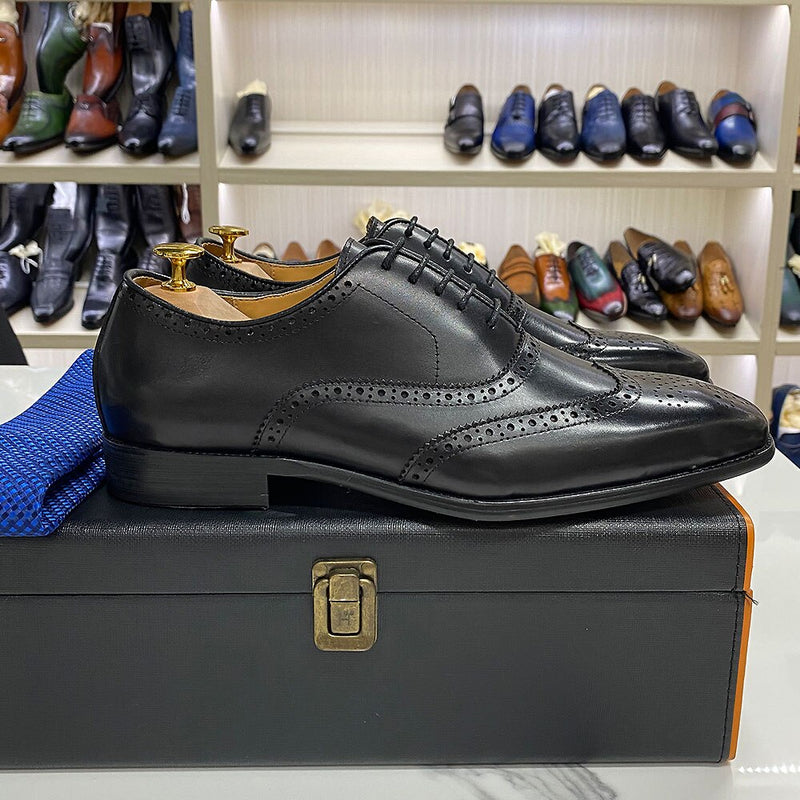 ParGrace  Genuine Leather Calfskin Lace-up Oxfords Brogue