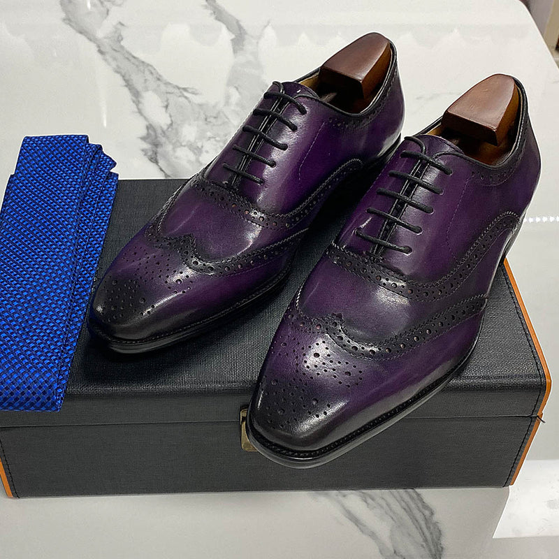 ParGrace  Genuine Leather Calfskin Lace-up Oxfords Brogue