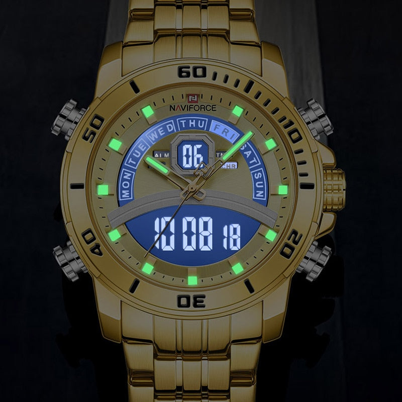 NAVIFORCE Luxury Digital Wristwatch Military Sport Quartz Waterproof