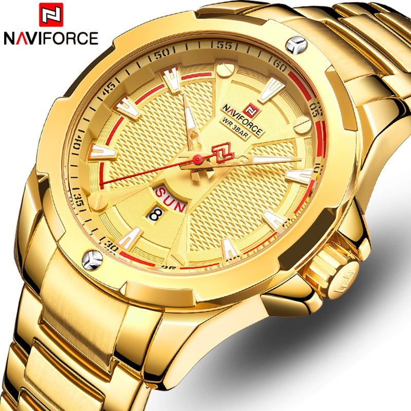 NAVIFORCE   Military Sport Quartz Wristwatch Casual Clock Stainless Steel Wateproof