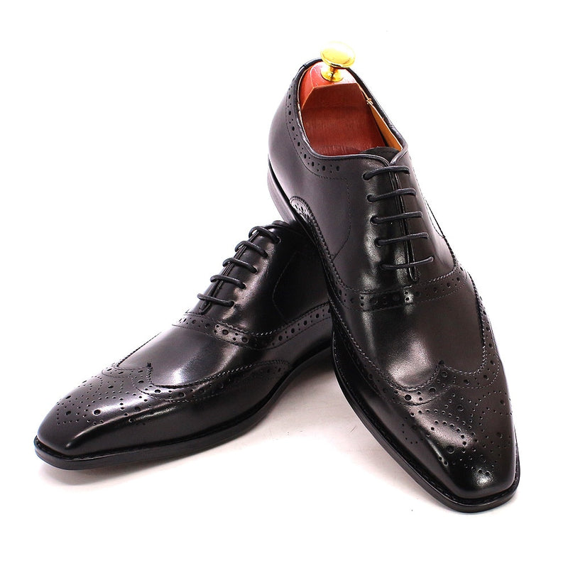 ParGrace  Genuine Leather Calfskin Lace-up Oxfords Brogue