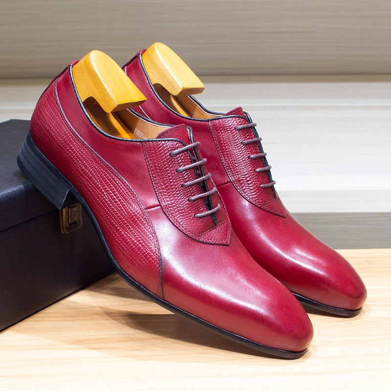 ParGrace Genuine Leather Oxford Handmade Formal Office