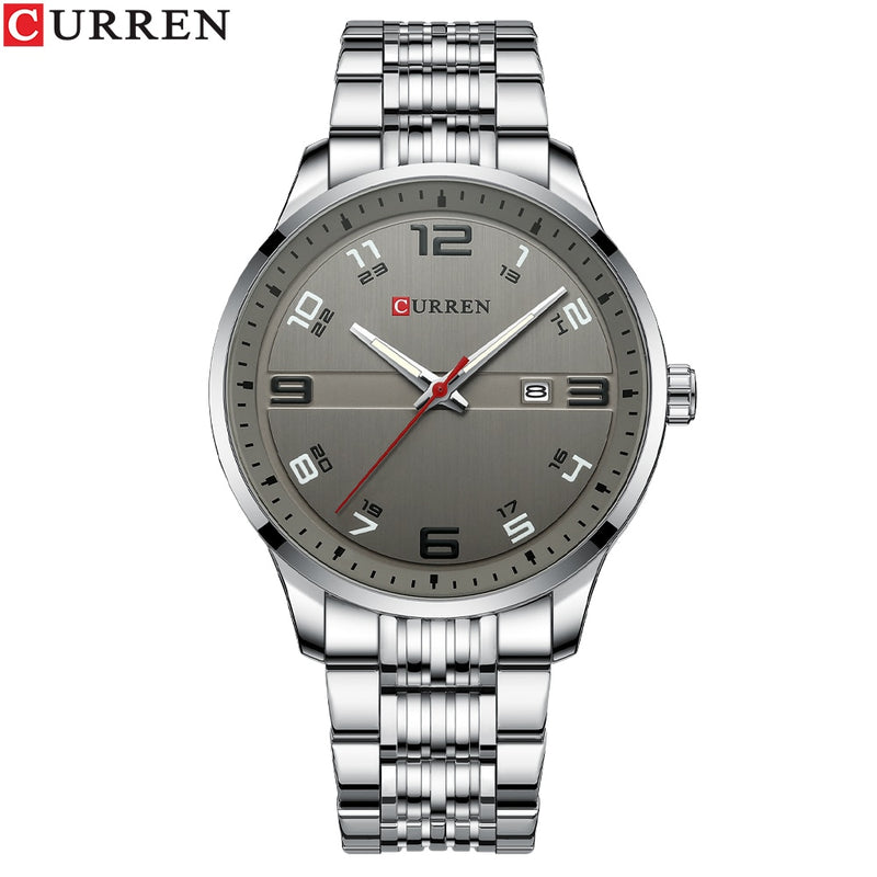 CURREN Auto Date Clock with Luminous  Watches Stainless Steel Quartz Wrsitwatches