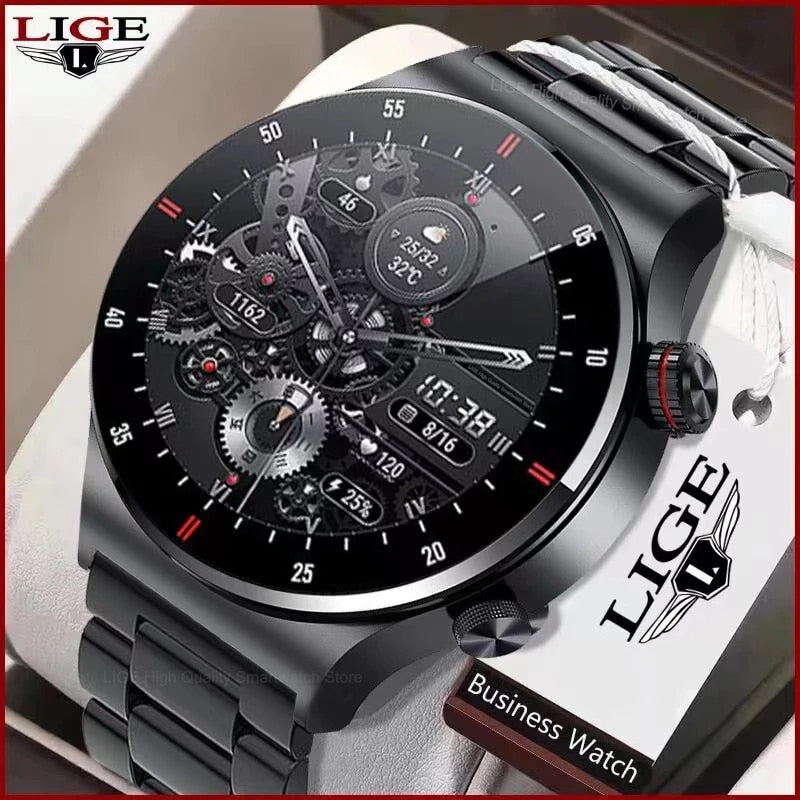 LIGE ECG+PPG Bluetooth Call Smart Watch Sports Bracelet NFC Waterproof For IOS Android