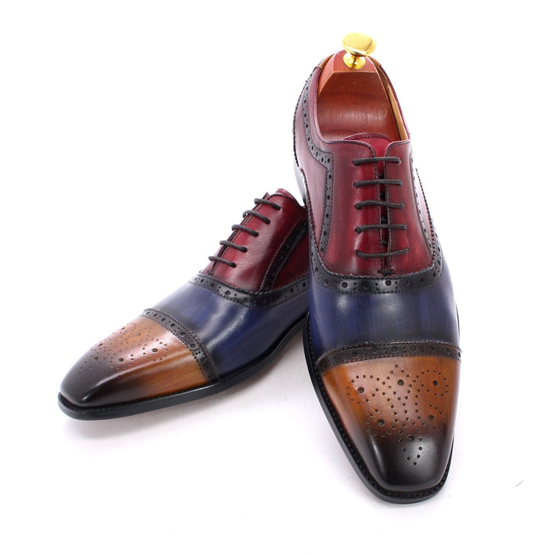 ParGrace‘s Oxford Shoes Handmade Genuine Calfskin Leather Brogue