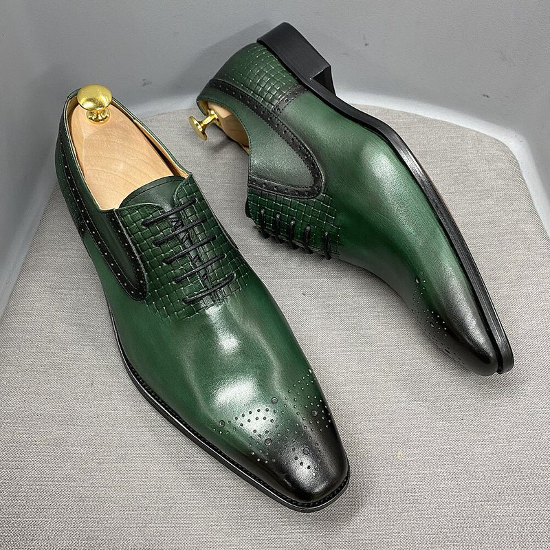 ParGrace Genuine Leather  Lace-Up Oxford Celeo
