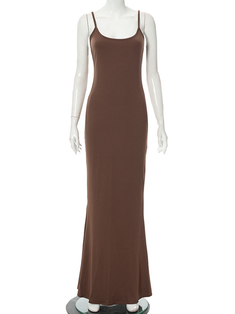 ParGrace Slim Sexy Maxi Dress Elegant  Clothing