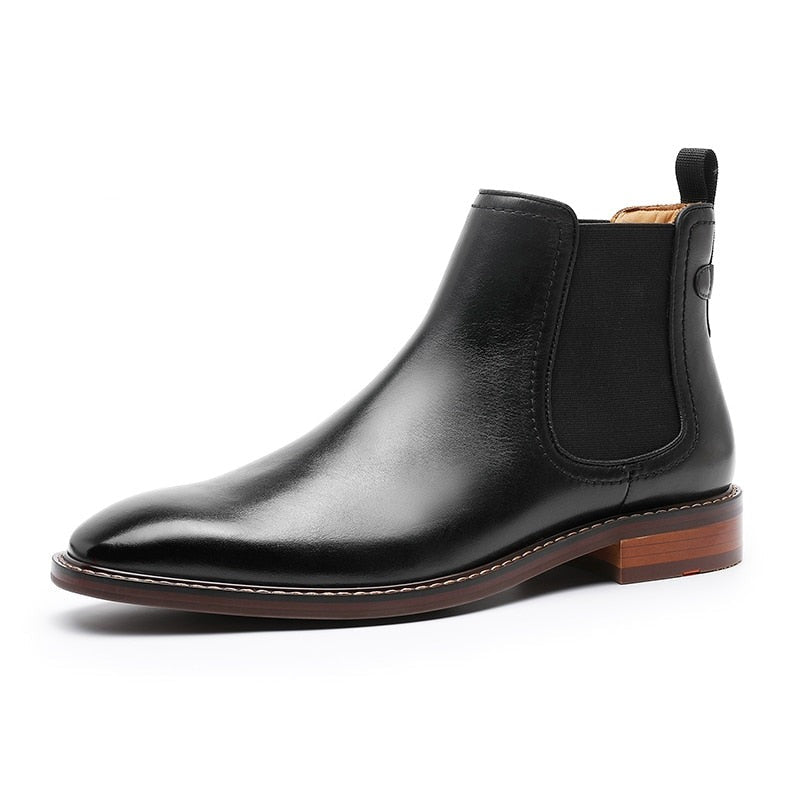 ParGrace Chelsea Boots Genuine Calf Leather Bottom Outsole Calf