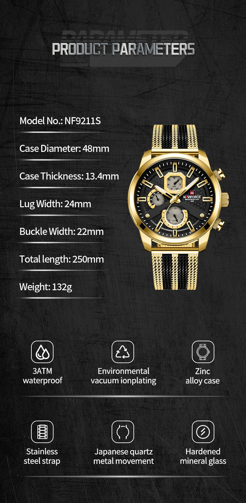 NAVIFORCE  Watches Top Brand Luxury Casual Quartz Watch  Waterproof Clock Luminous