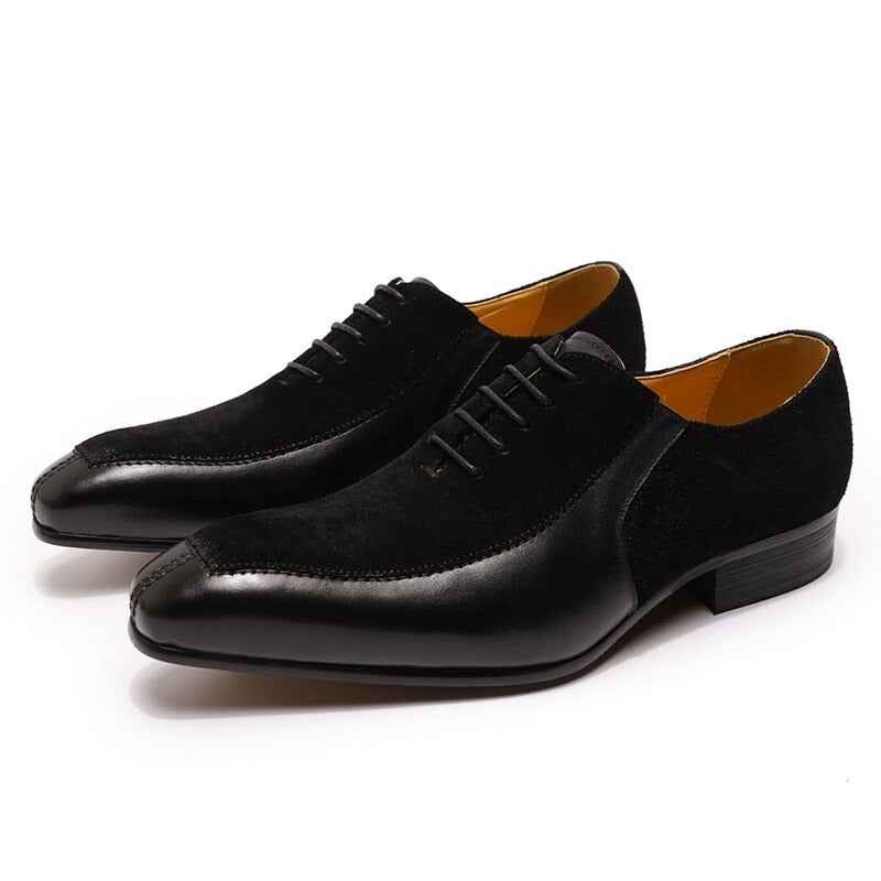 Paulin Oxford – chaussures en daim et cuir, Design de luxe, à lacets
