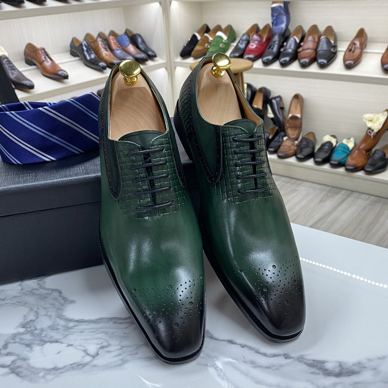 ParGrace Genuine Leather  Lace-Up Oxford Celeo