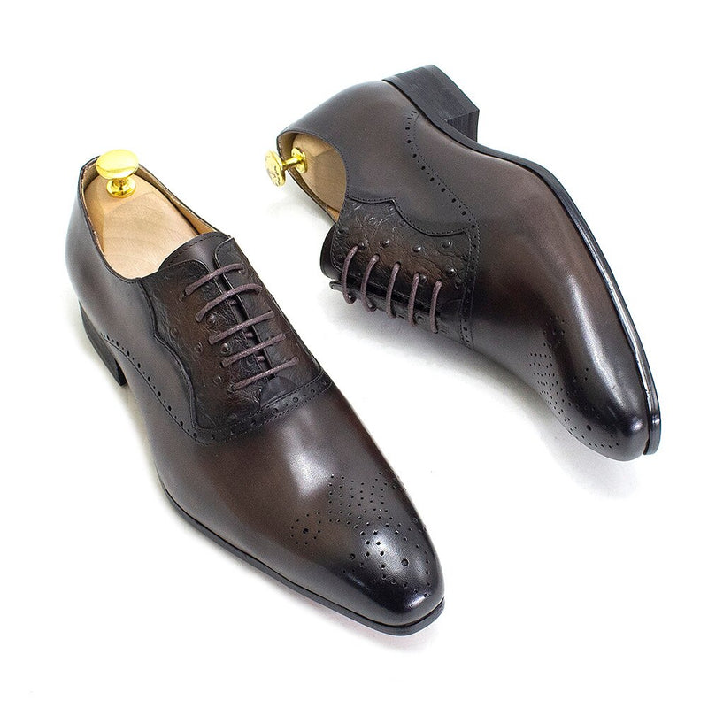 ParGrace Luxury Classic Lace Up Oxford Comfortable Genuine Leather