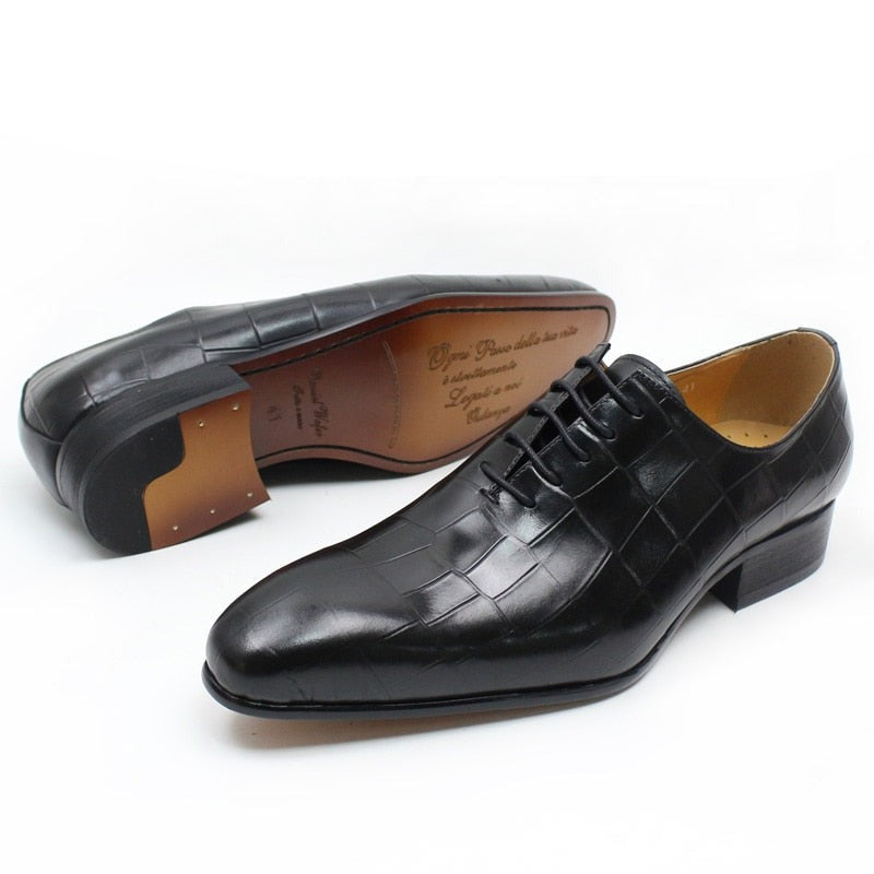 ParGrace New Style  Leather Shoes Crocodile Skin