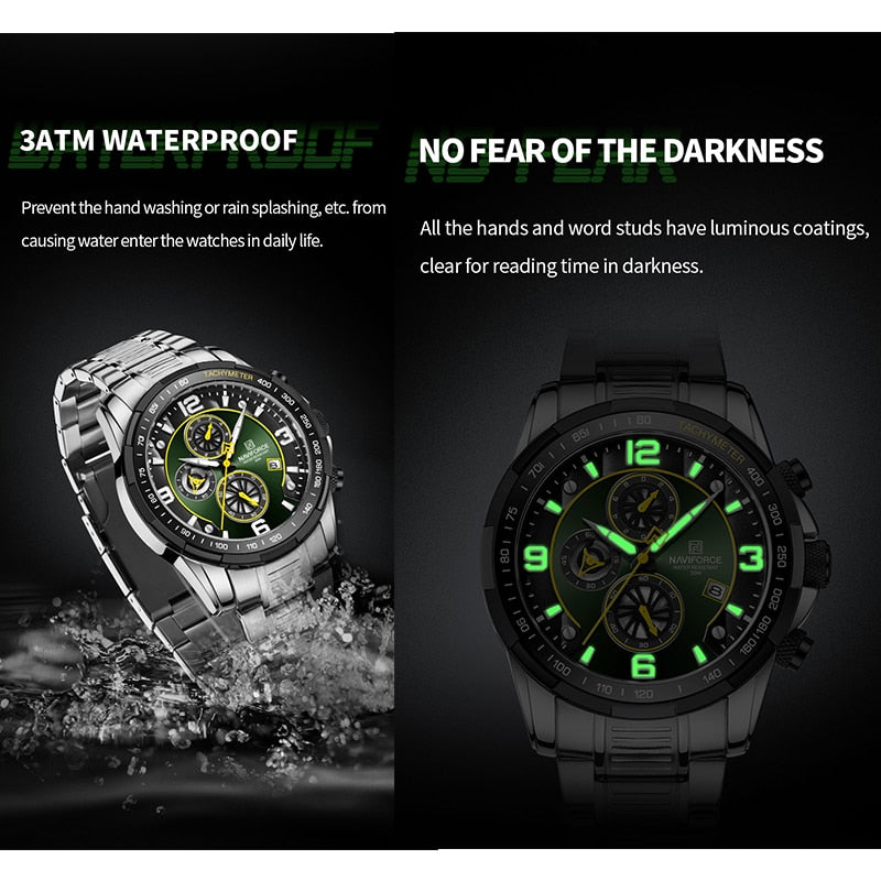 NAVIFORCE Temperament  Luxury   Multifunction Luminous Quartz