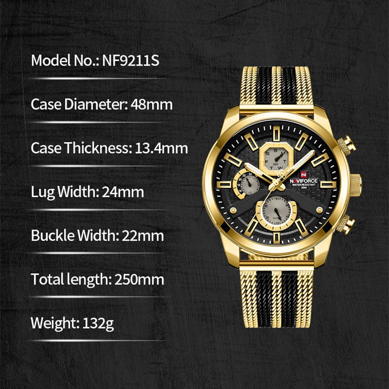 NAVIFORCE  Watches Top Brand Luxury Casual Quartz Watch  Waterproof Clock Luminous