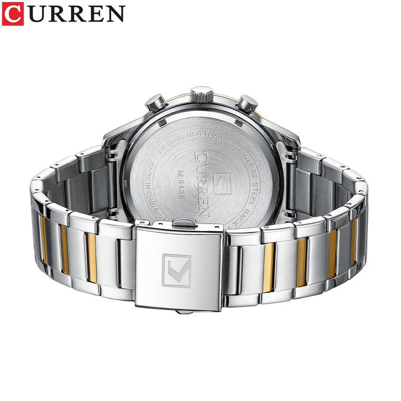 CURREN Quartz Watches  New  Stainless Steel Strap with Luminous Hands Chronograph