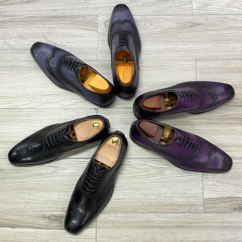 ParGrace  Genuine Leather Calfskin Lace-up Oxfords Brogue