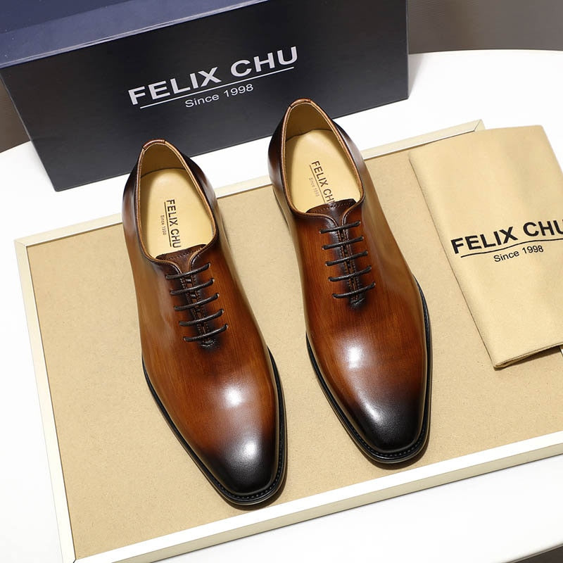 ParGrace Whole Cut Oxfords Plain Toe Genuine Leather