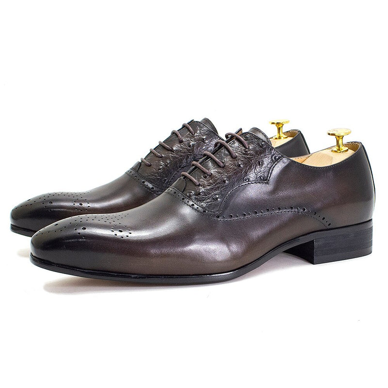 ParGrace Luxury Classic Lace Up Oxford Comfortable Genuine Leather
