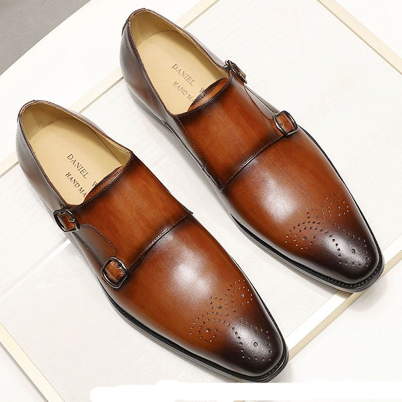 ParGrace Elegant Comfortable Double Monk Strap Slip on Loafers