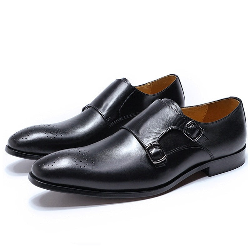 ParGrace Elegant Comfortable Double Monk Strap Slip on Loafers